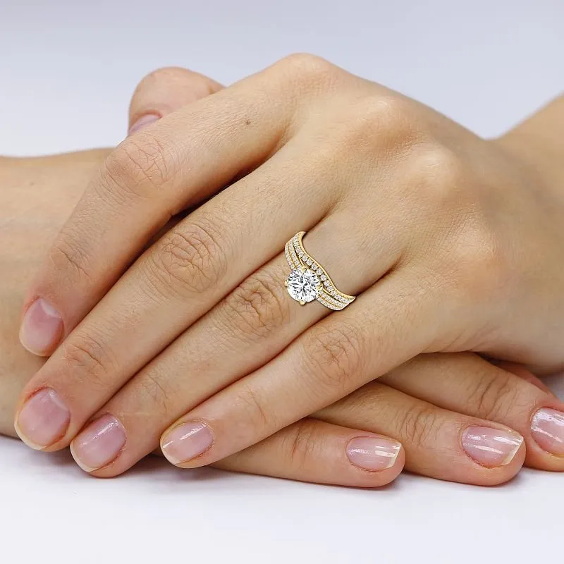 0.90-3.40 CT Round Cut Lab Grown Diamonds - Bridal Set
