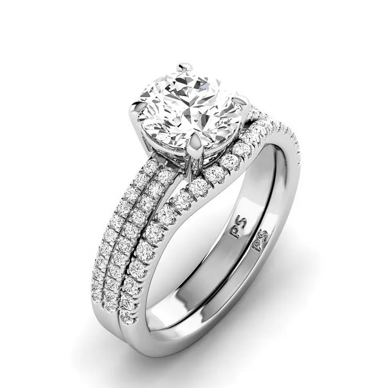 0.90-3.40 CT Round Cut Lab Grown Diamonds - Bridal Set