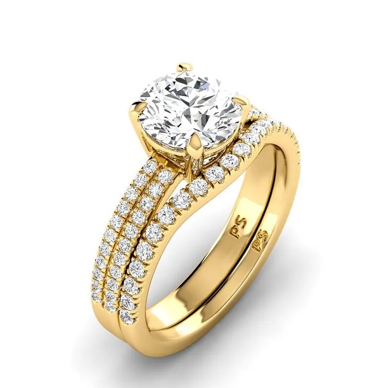 0.90-3.40 CT Round Cut Lab Grown Diamonds - Bridal Set