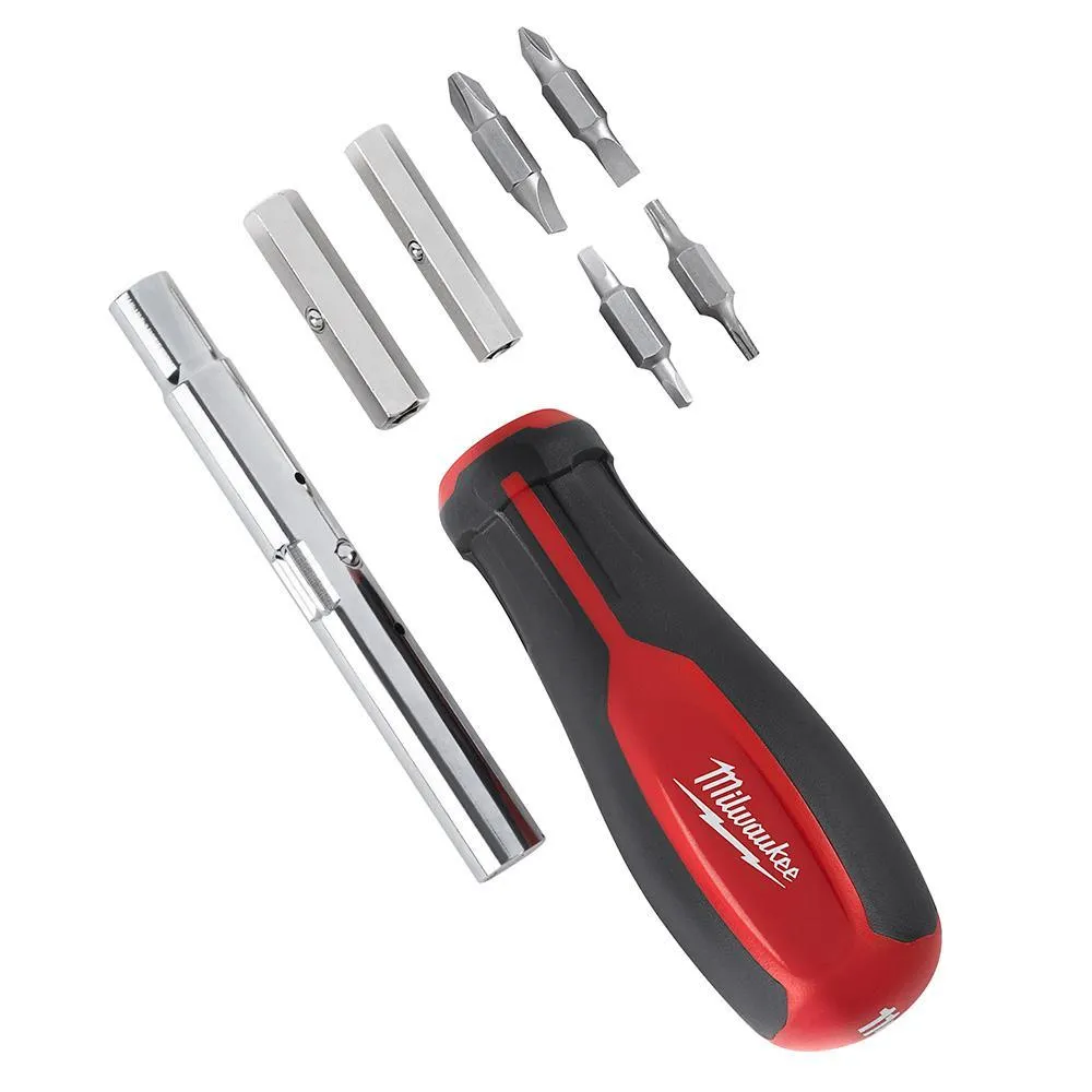 10 in. PACKOUT Tote with 11-in-1 Multi-Tip Screwdriver with Square Drive Bits