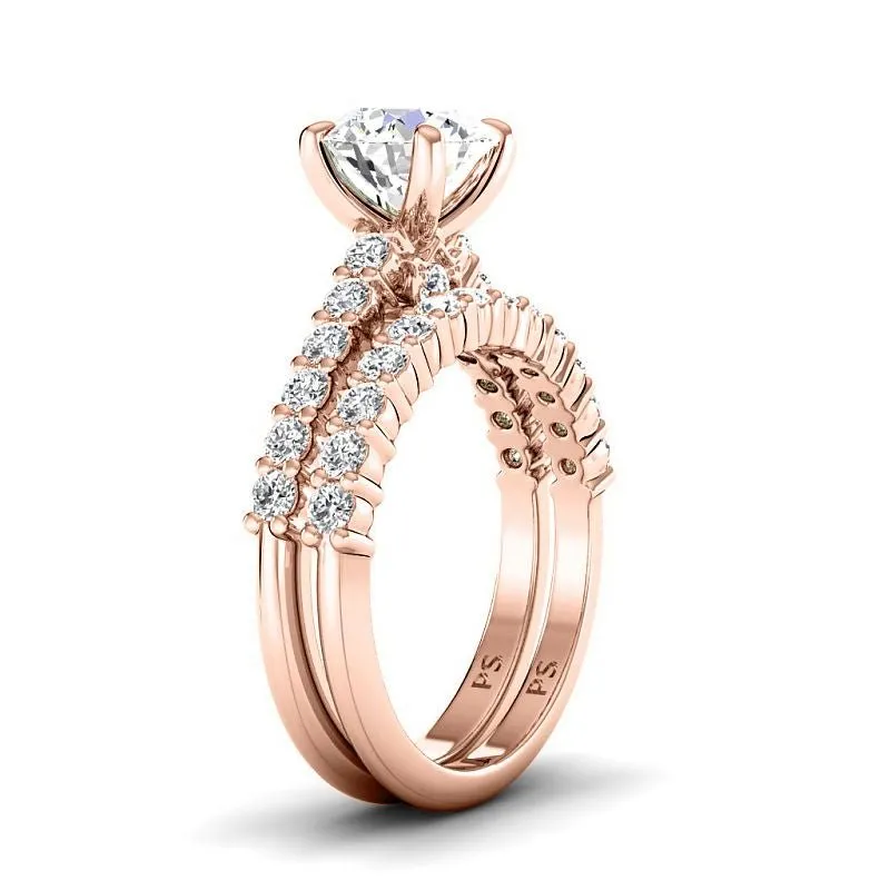 1.35-3.85 CT Round Cut Lab Grown Diamonds - Bridal Set