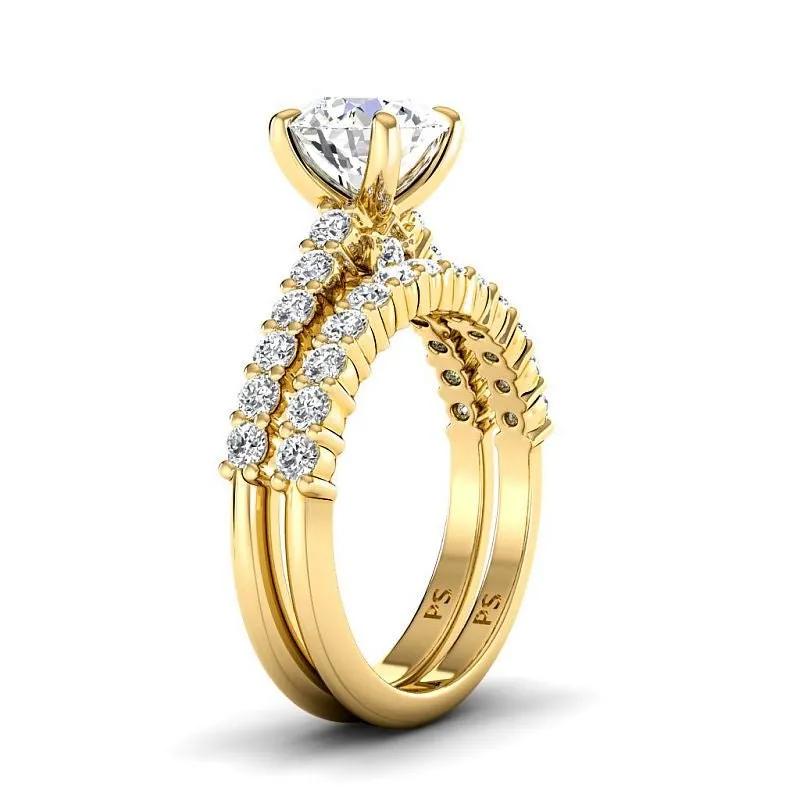 1.35-3.85 CT Round Cut Lab Grown Diamonds - Bridal Set