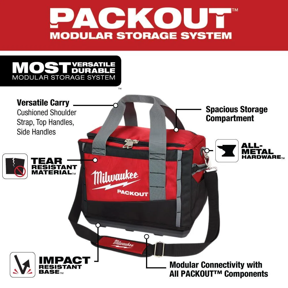 15 in. PACKOUT Tool Bag with 25 ft. x 1.2 in. Compact Wide Blade Tape Measure (2-Pack)