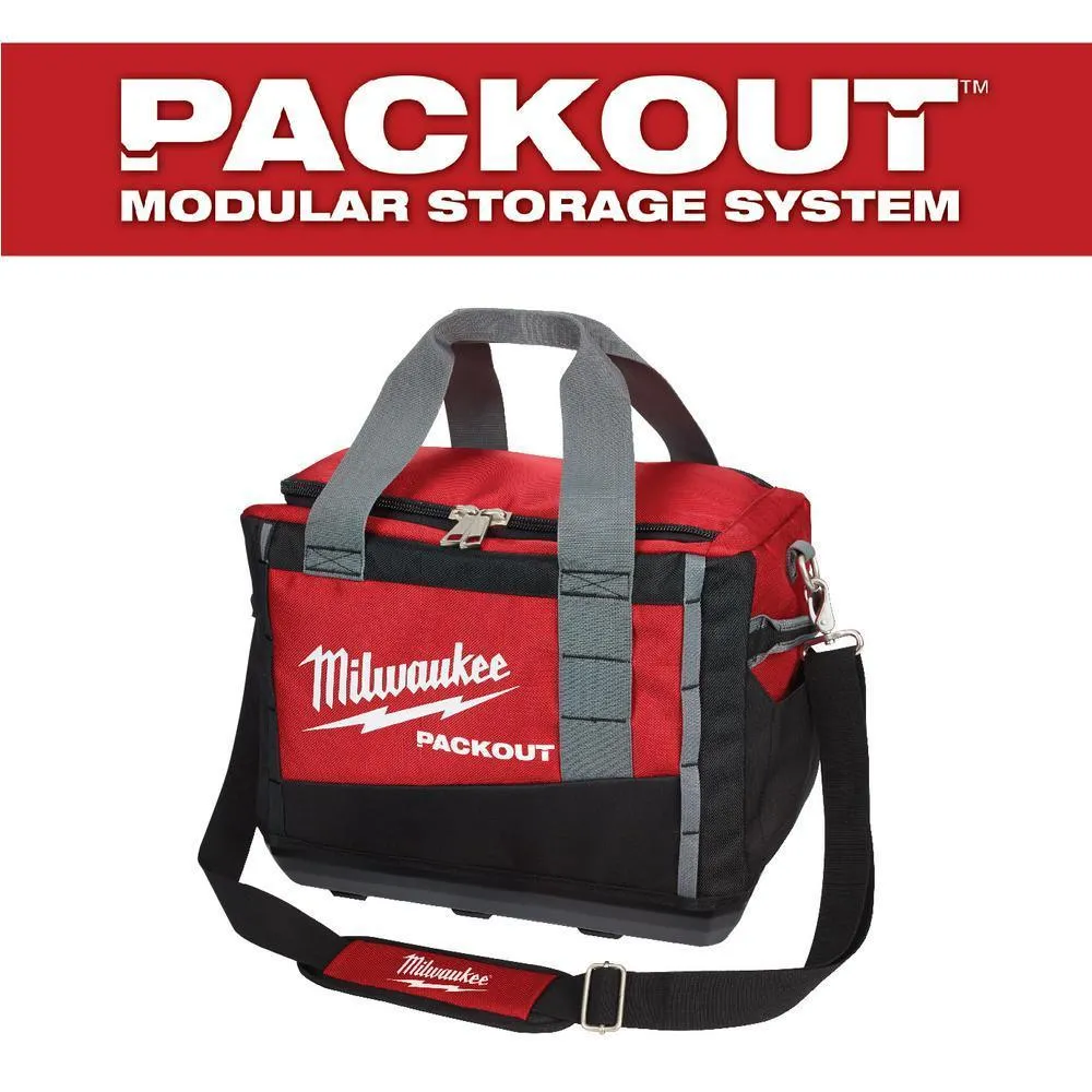 15 in. PACKOUT Tool Bag with Red Zipper Tool Bag