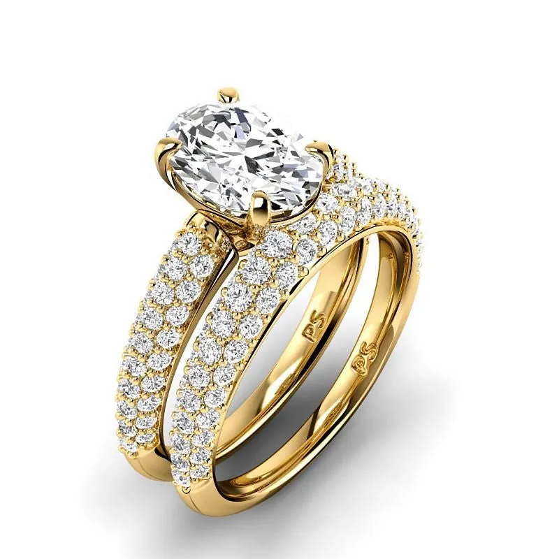 1.70-4.20 CT Round and Oval Cut Lab Grown Diamonds - Bridal Set