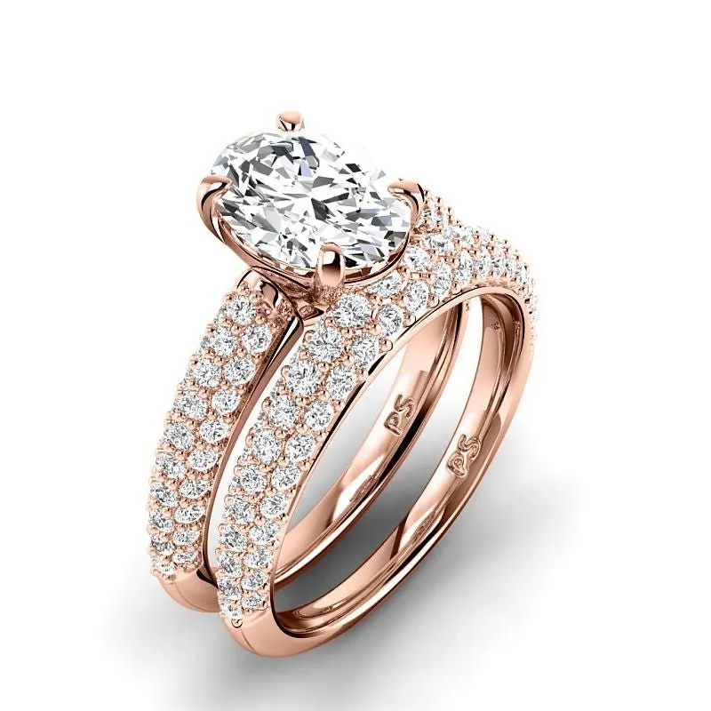 1.70-4.20 CT Round and Oval Cut Lab Grown Diamonds - Bridal Set