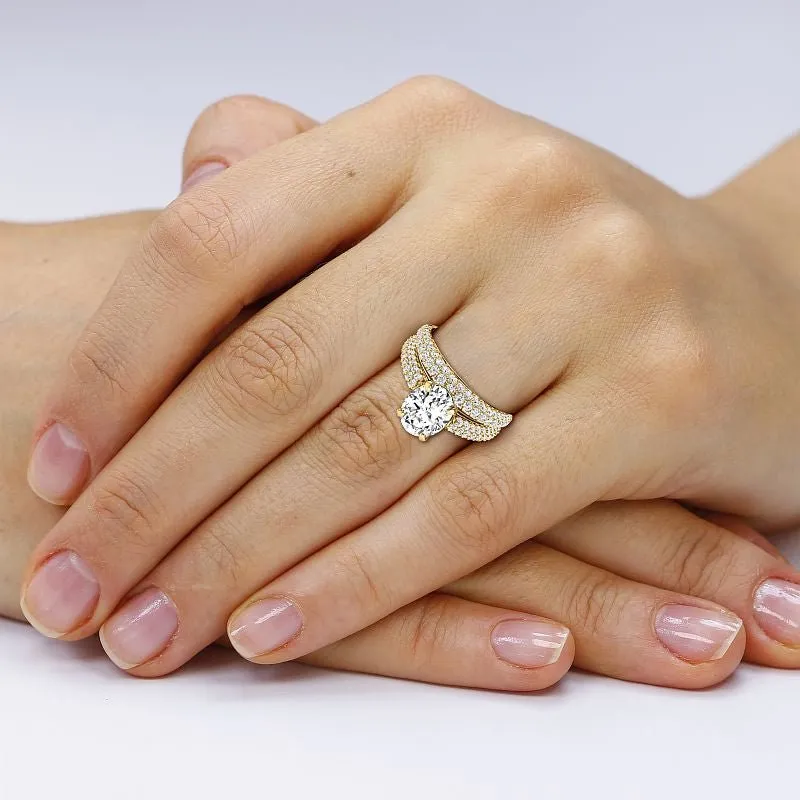 1.70-4.20 CT Round and Oval Cut Lab Grown Diamonds - Bridal Set