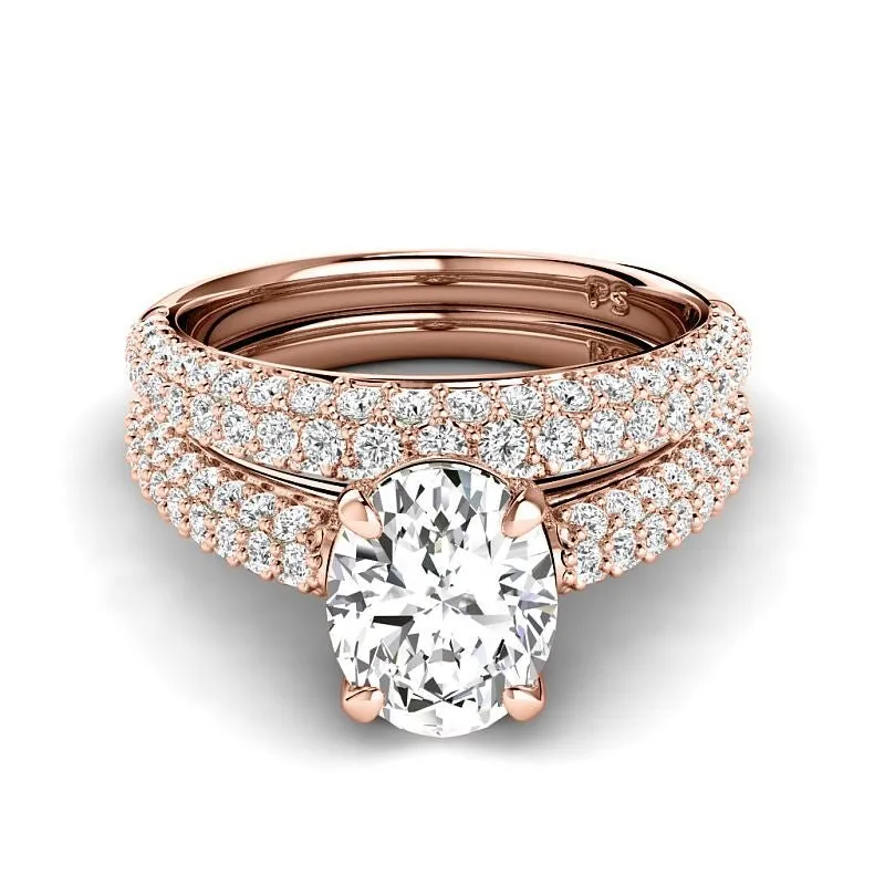 1.70-4.20 CT Round and Oval Cut Lab Grown Diamonds - Bridal Set