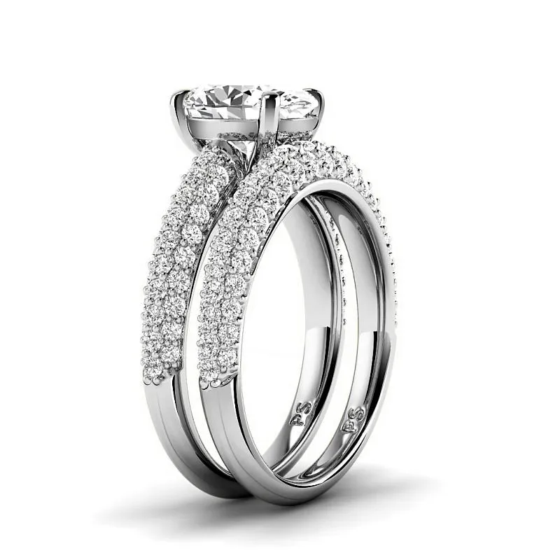 1.70-4.20 CT Round and Oval Cut Lab Grown Diamonds - Bridal Set
