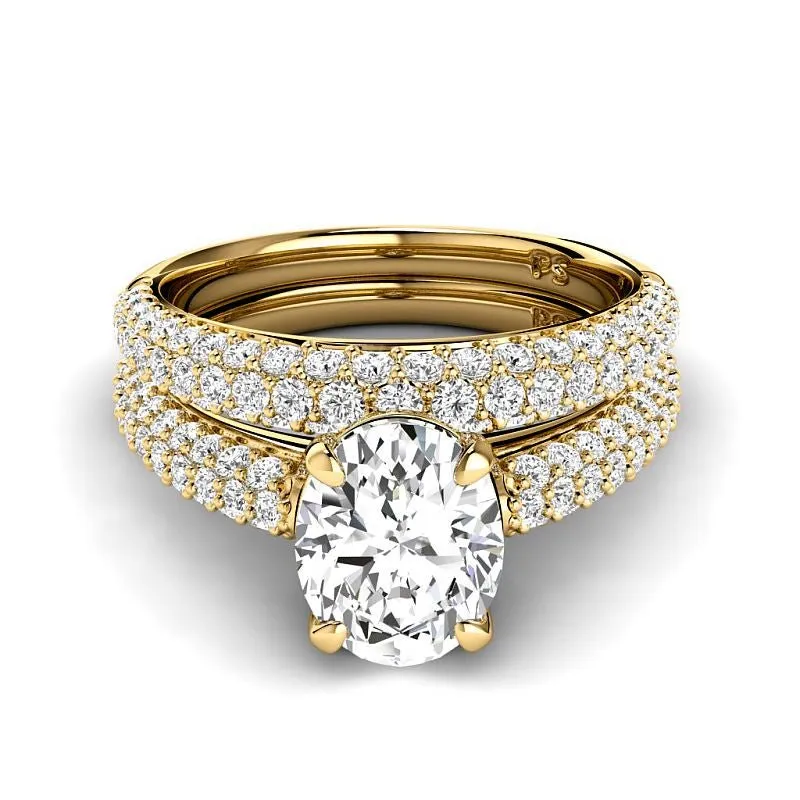 1.70-4.20 CT Round and Oval Cut Lab Grown Diamonds - Bridal Set