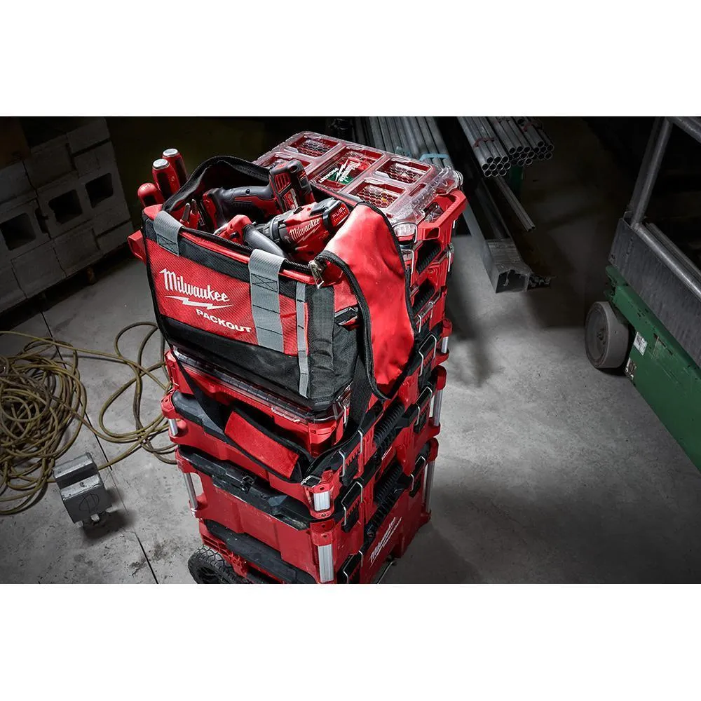 20 in. PACKOUT Tool Bag W/ Multi-Size Zipper Tool Bags in Red (3-Pack)