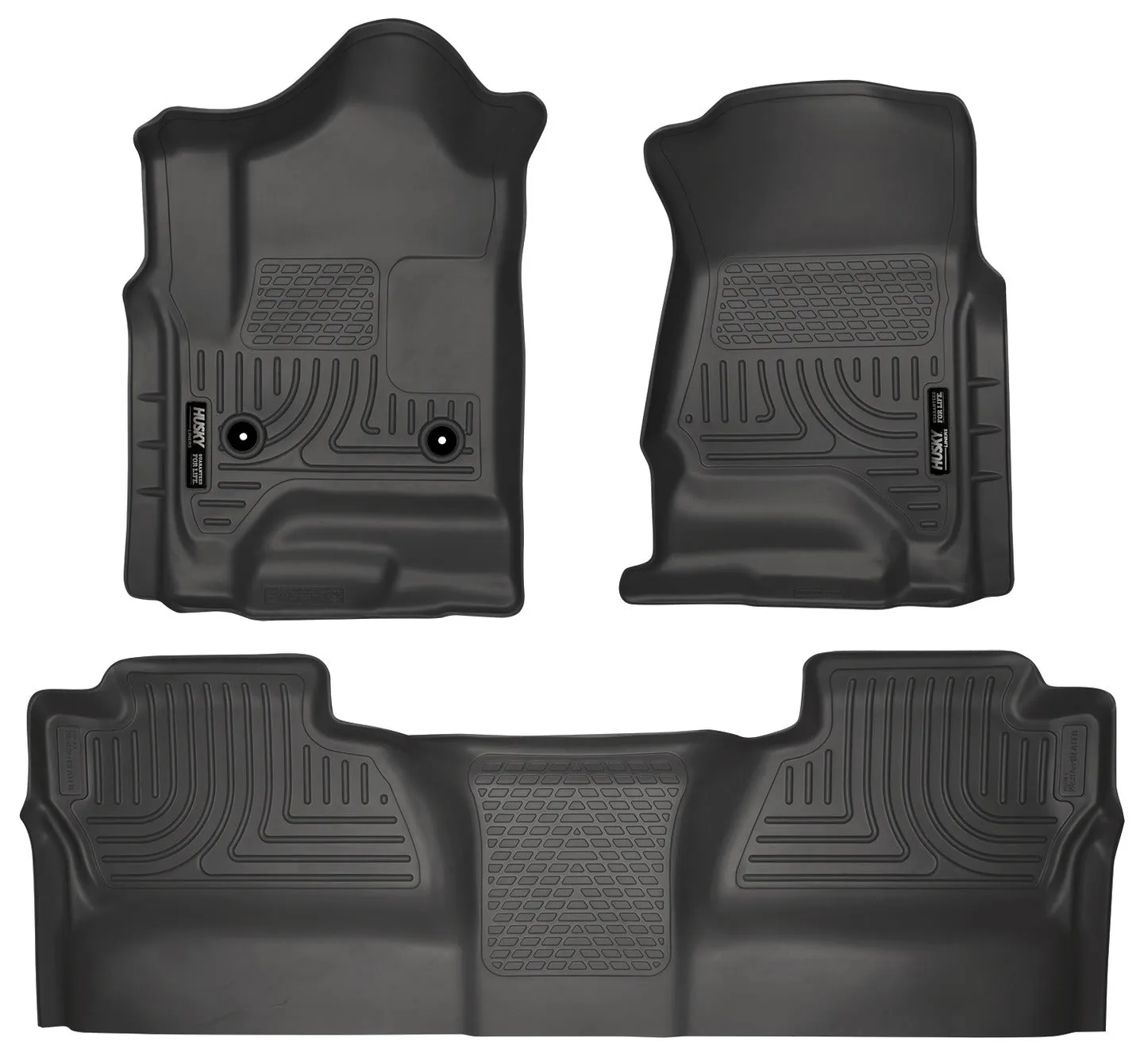 2014-2015 Chevy Silverado / GMC Sierra Crew Cab Front & 2nd Seat Floor Liners - Black