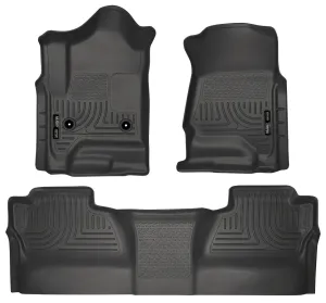 2014-2015 Chevy Silverado / GMC Sierra Crew Cab Front & 2nd Seat Floor Liners - Black