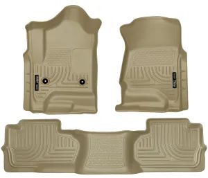 2014-2015 Chevy Silverado / GMC Sierra Extended Cab Front & 2nd Seat Floor Liners - Tan