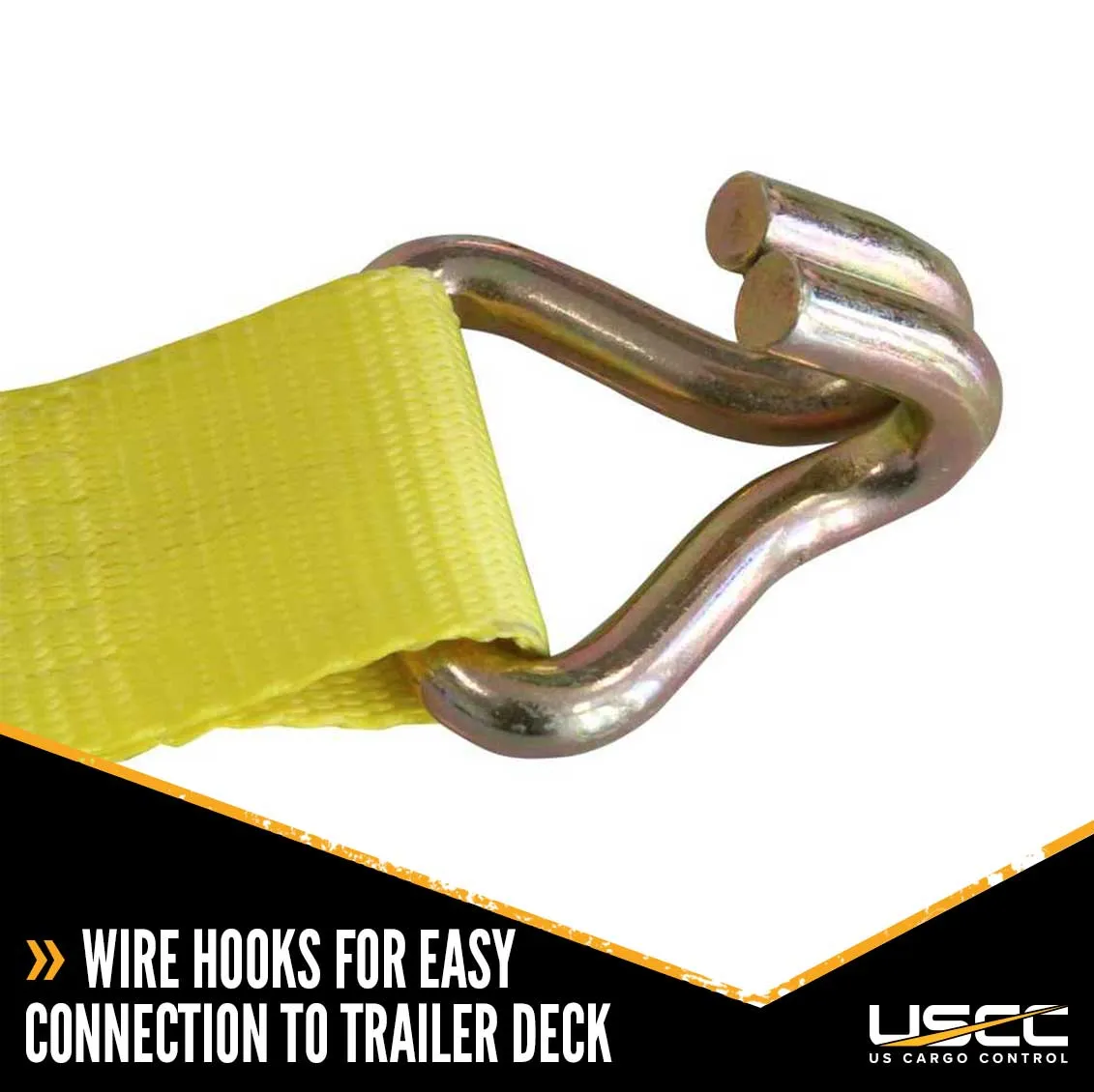 2" x 10' OEM Replacement Wheel Strap with 2 Wire Hooks and 3 Adjustable Rubber Cleats