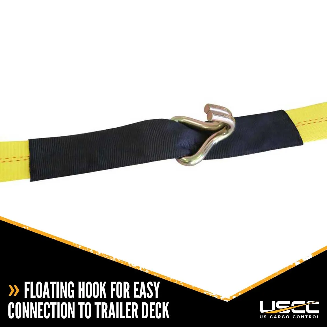 2" x 10' OEM Replacement Wheel Strap with 2 Wire Hooks and 3 Adjustable Rubber Cleats