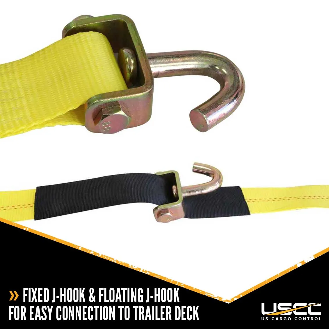 2" x 14' OEM Replacement Wheel Strap with 2 Swivel J Hooks and 3 Adjustable Rubber Cleats