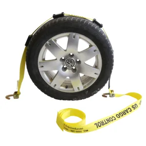 2" x 14' OEM Replacement Wheel Strap with 2 Swivel J Hooks and 3 Adjustable Rubber Cleats
