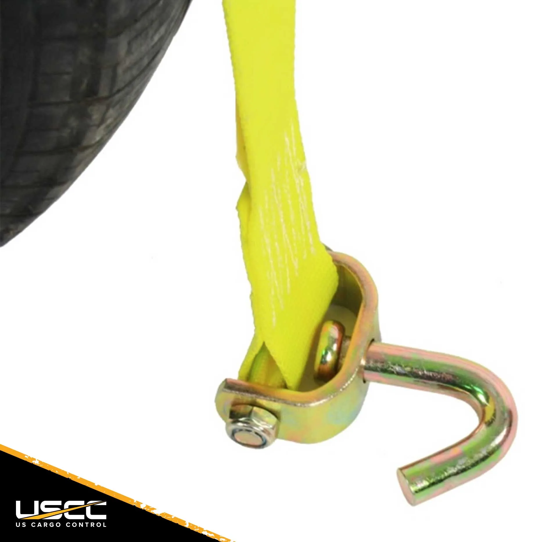 2" x 14' OEM Replacement Wheel Strap with 2 Swivel J Hooks and 3 Adjustable Rubber Cleats