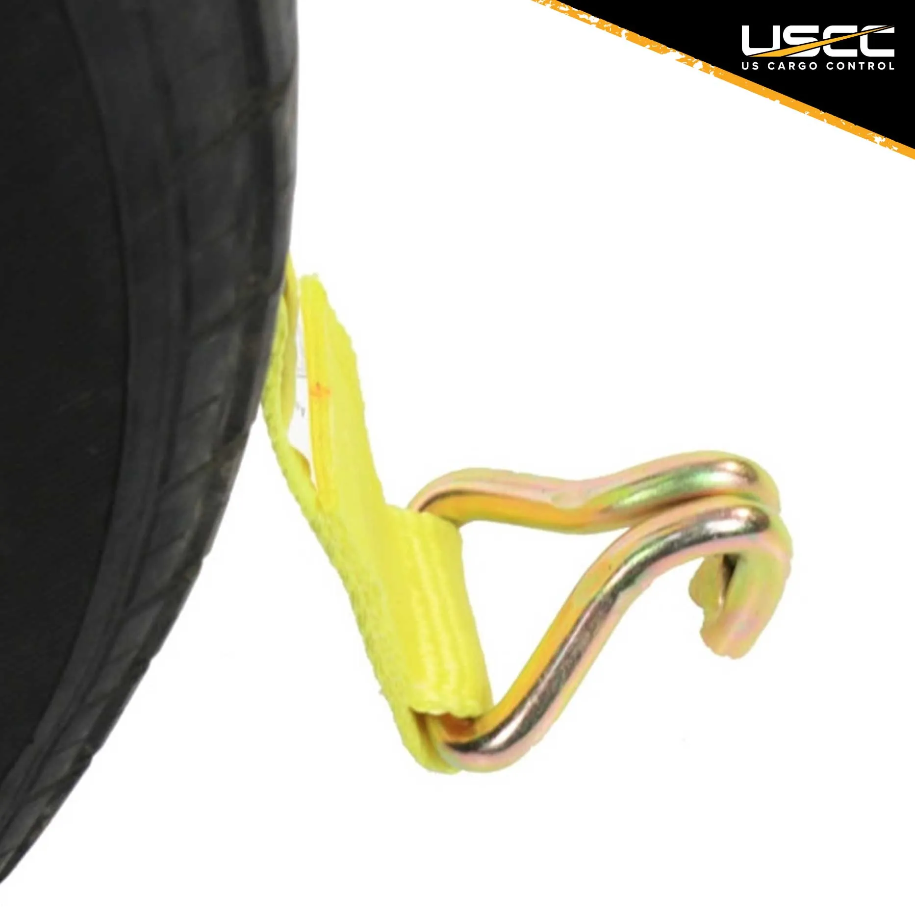 2" x 14' OEM Replacement Wheel Strap with 2 Wire Hooks and 3 Adjustable Rubber Cleats