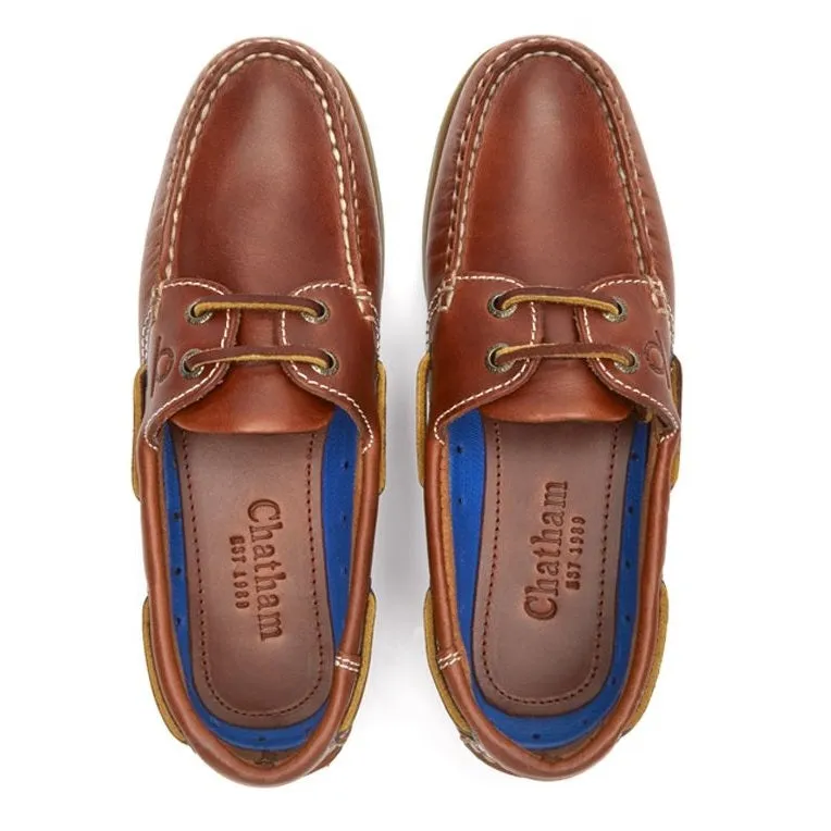 50% OFF CHATHAM Ladies Deck II G2 Leather Boat Shoes - Chestnut - Size: UK 8 (EU41)