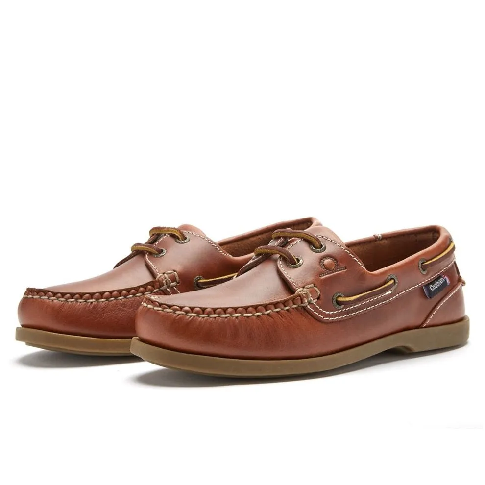 50% OFF CHATHAM Ladies Deck II G2 Leather Boat Shoes - Chestnut - Size: UK 8 (EU41)