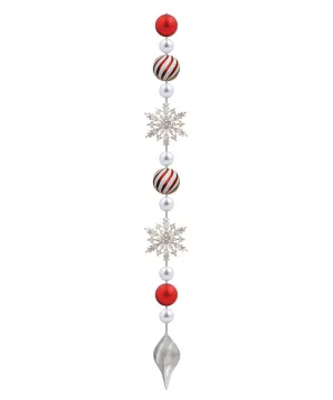 8' Candy Ornament Drop with Silver Finial