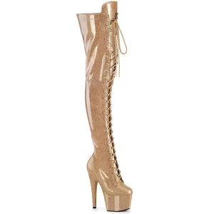ADORE-3020GP Gold Glittery Sexy Thigh High Clearance Boots