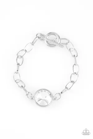 All Aglitter White Paparazzi Bracelet