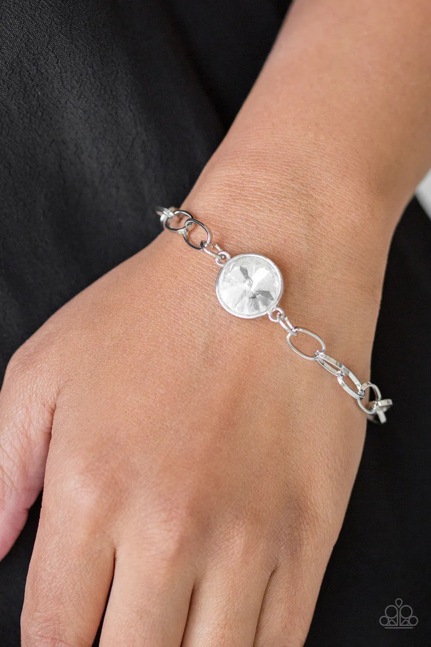 All Aglitter White Paparazzi Bracelet