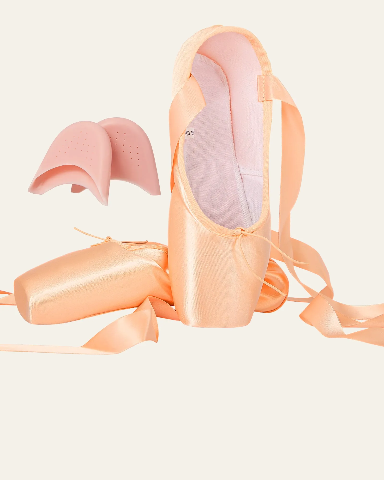Ballet Pointe Dance Shoes Slipper with Ribbons and Toe Pads for Girls and Women