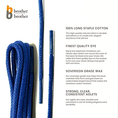 Bb Brother Brother Colored Oxford Shoe Laces for Men 7 Pairs Shoe Strings