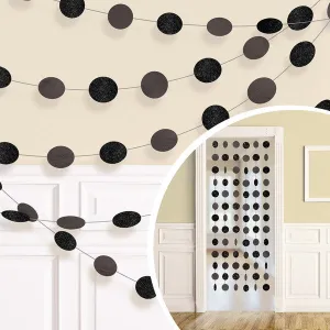 Black Glitter String Decorations | 6 ct