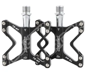 black Ultra-light foldable bicycle pedals, mountain bike pedals, aluminum alloy DU bearing pedals AZ17438