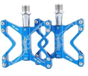 blue Ultra-light foldable bicycle pedals, mountain bike pedals, aluminum alloy DU bearing pedals AZ17762