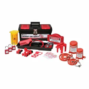 Brady Black, Red And Yellow Personal Valve And Electrical Lockout Kit Includes  Lockouts,  Group Lockout Hasps,  Heavy Duty Lockout Tags,  Medium Lockout Toolbox And  Keyed Alike Safety Padlocks