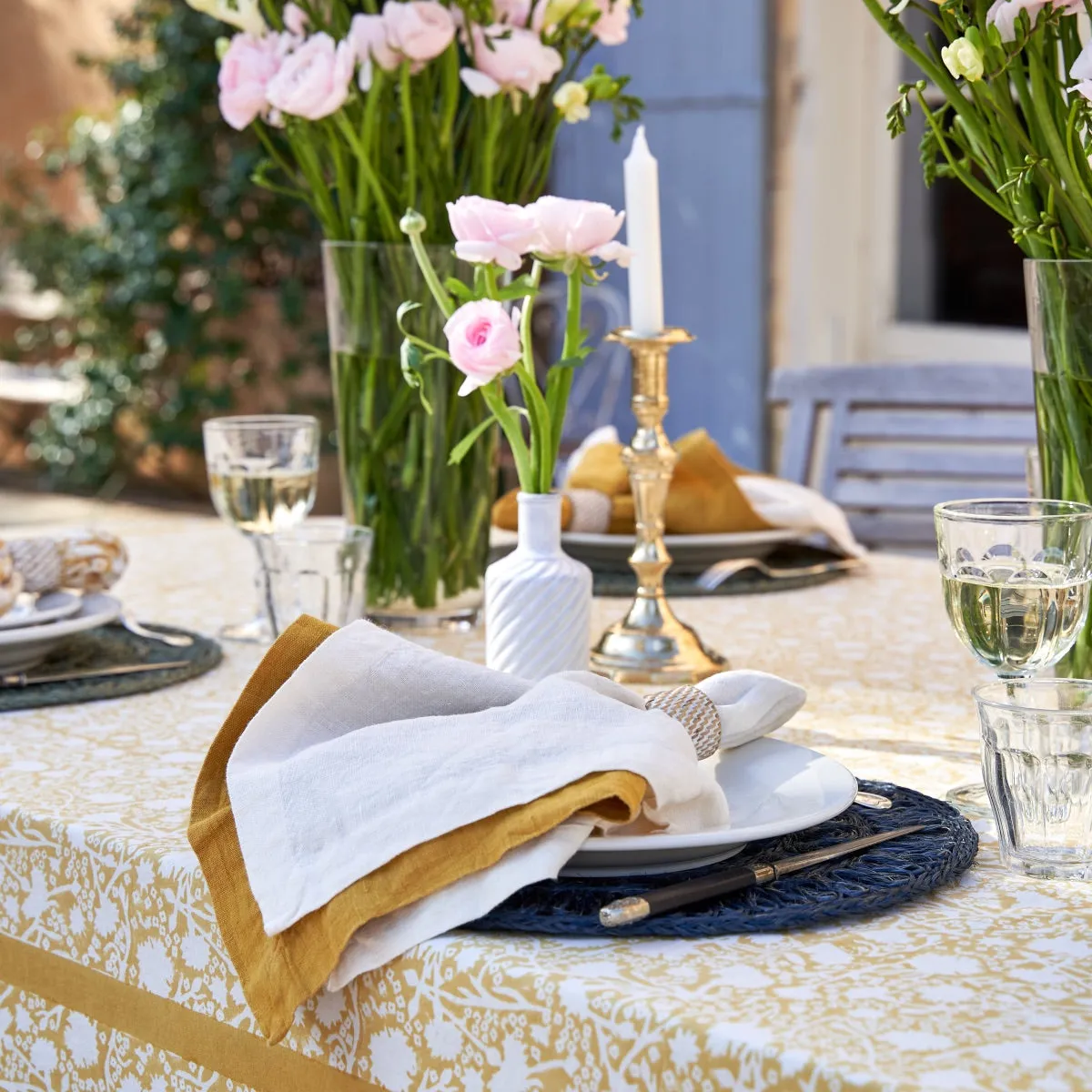 Circolo Abaca Navy 15" Round Placemats - Set of 4