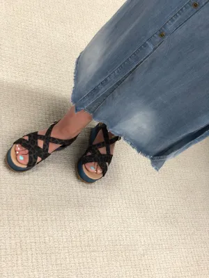 Crazy Train Wild Denim Wedges