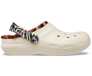 Crocs Unisex Classic Lined Animal Remix Clog - Bone