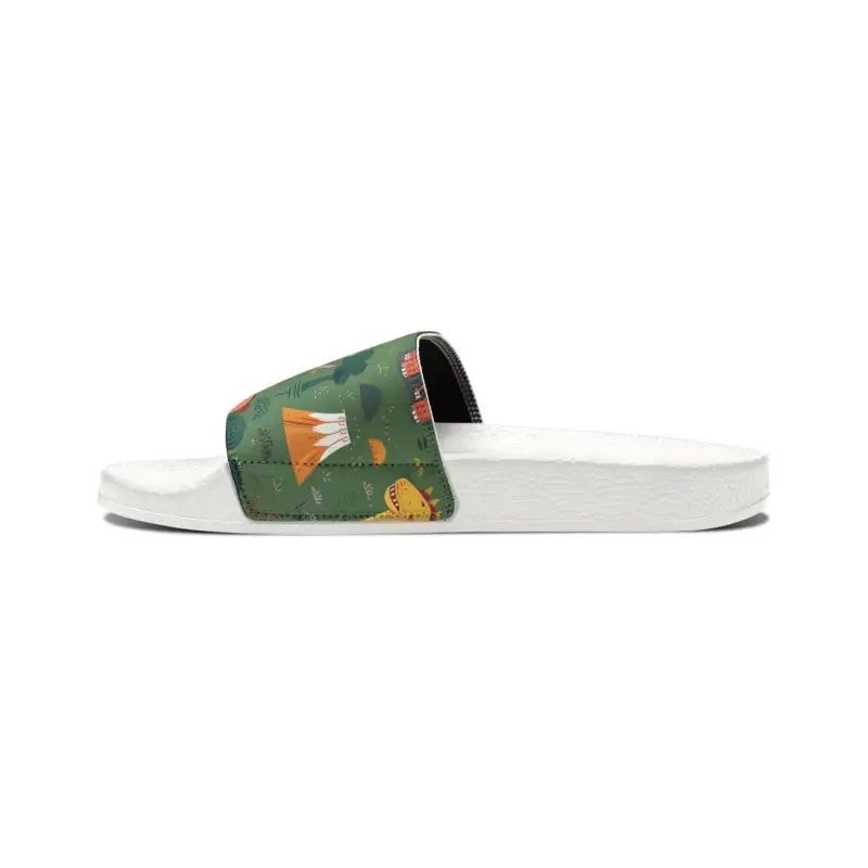 Dinosaur Youth Sandals with Printed Strap Surface