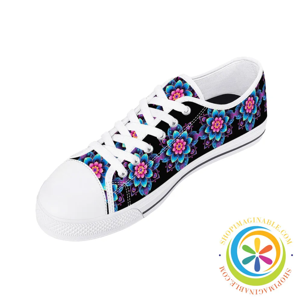 Flower Power Ladies Low Top Canvas Shoes