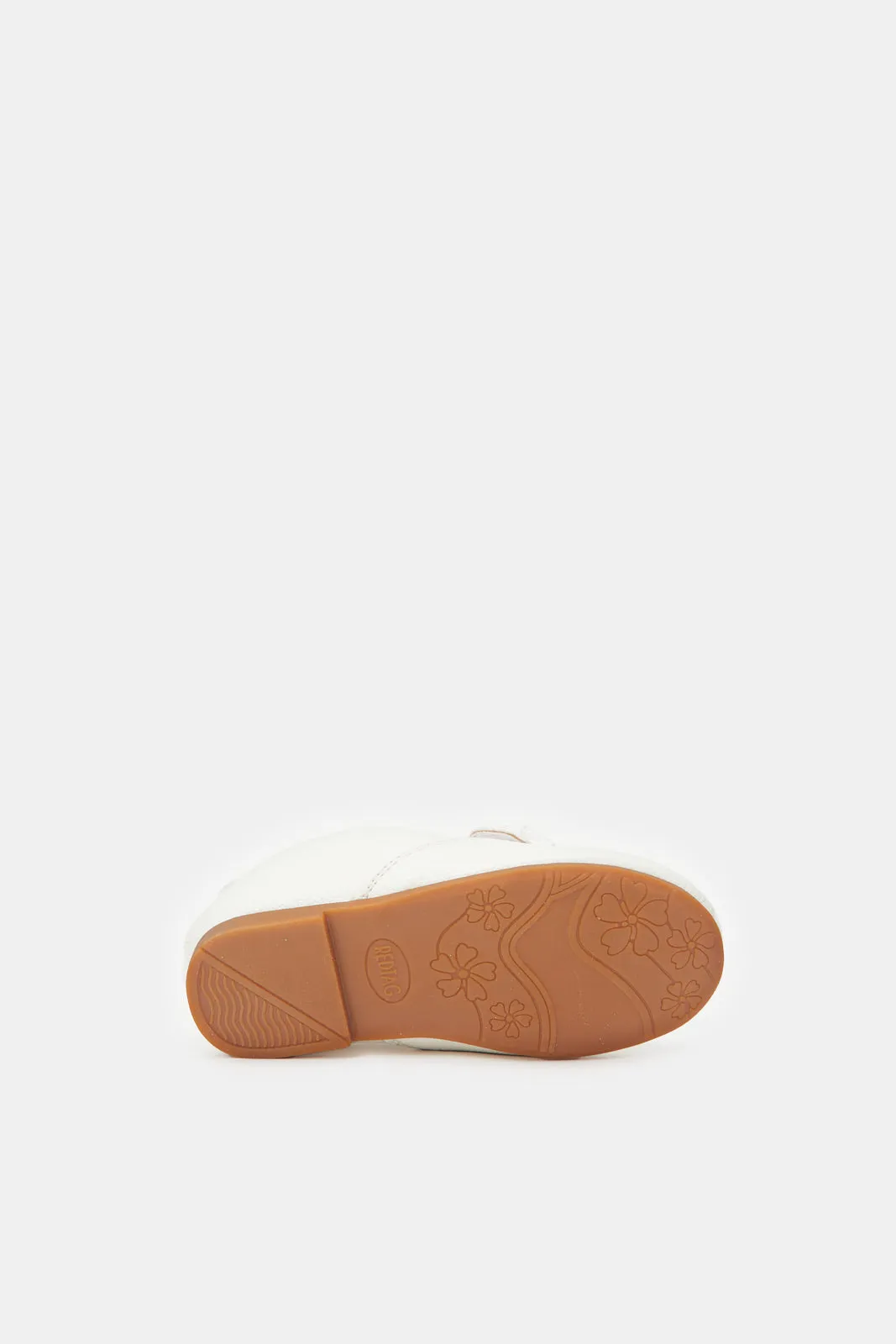 Girls White Bow Trim Brogue