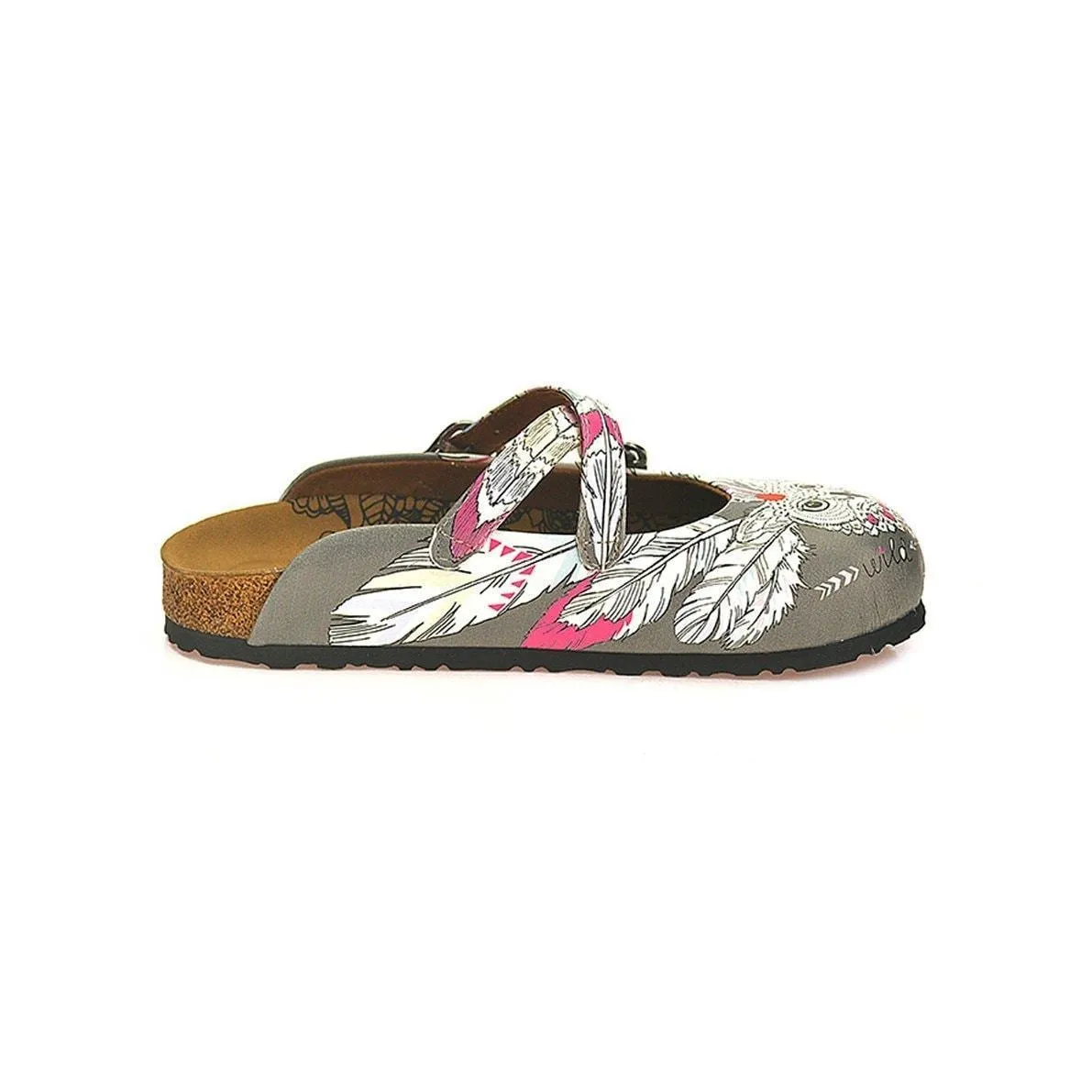 Gray Wild Free Owl Cross-Strap Clogs WCAL133