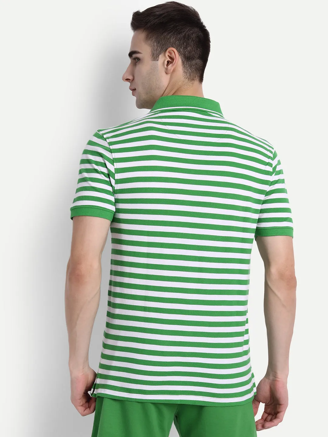 Green Polo Half Sleeve Cotton-Rich T-Shirt