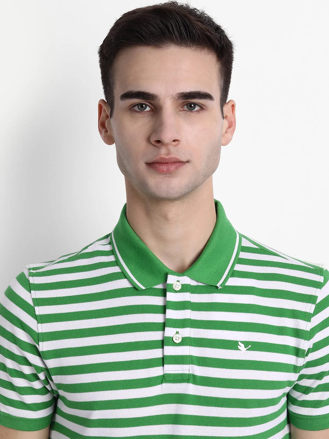 Green Polo Half Sleeve Cotton-Rich T-Shirt