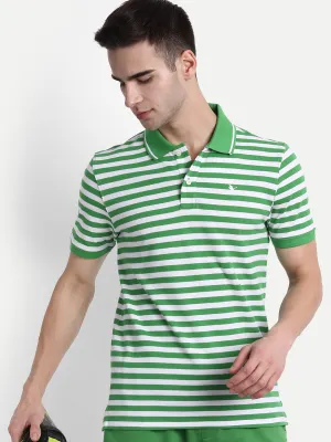 Green Polo Half Sleeve Cotton-Rich T-Shirt