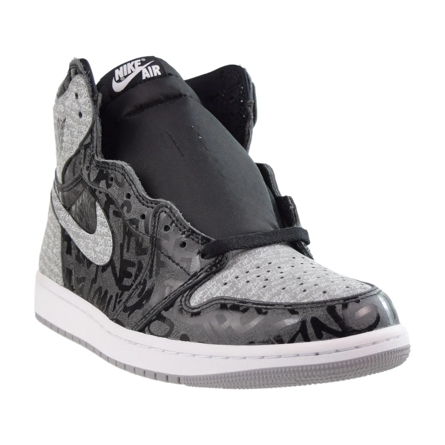 Jordan 1 Retro High OG Rebellionaire Men's Shoes Black-White-Particle Grey