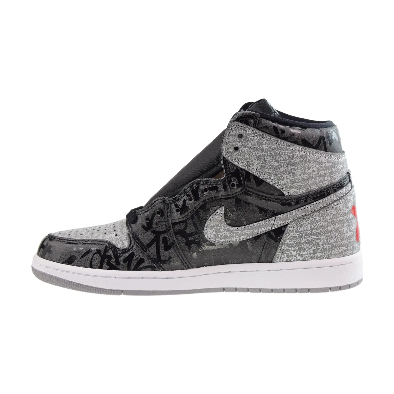 Jordan 1 Retro High OG Rebellionaire Men's Shoes Black-White-Particle Grey