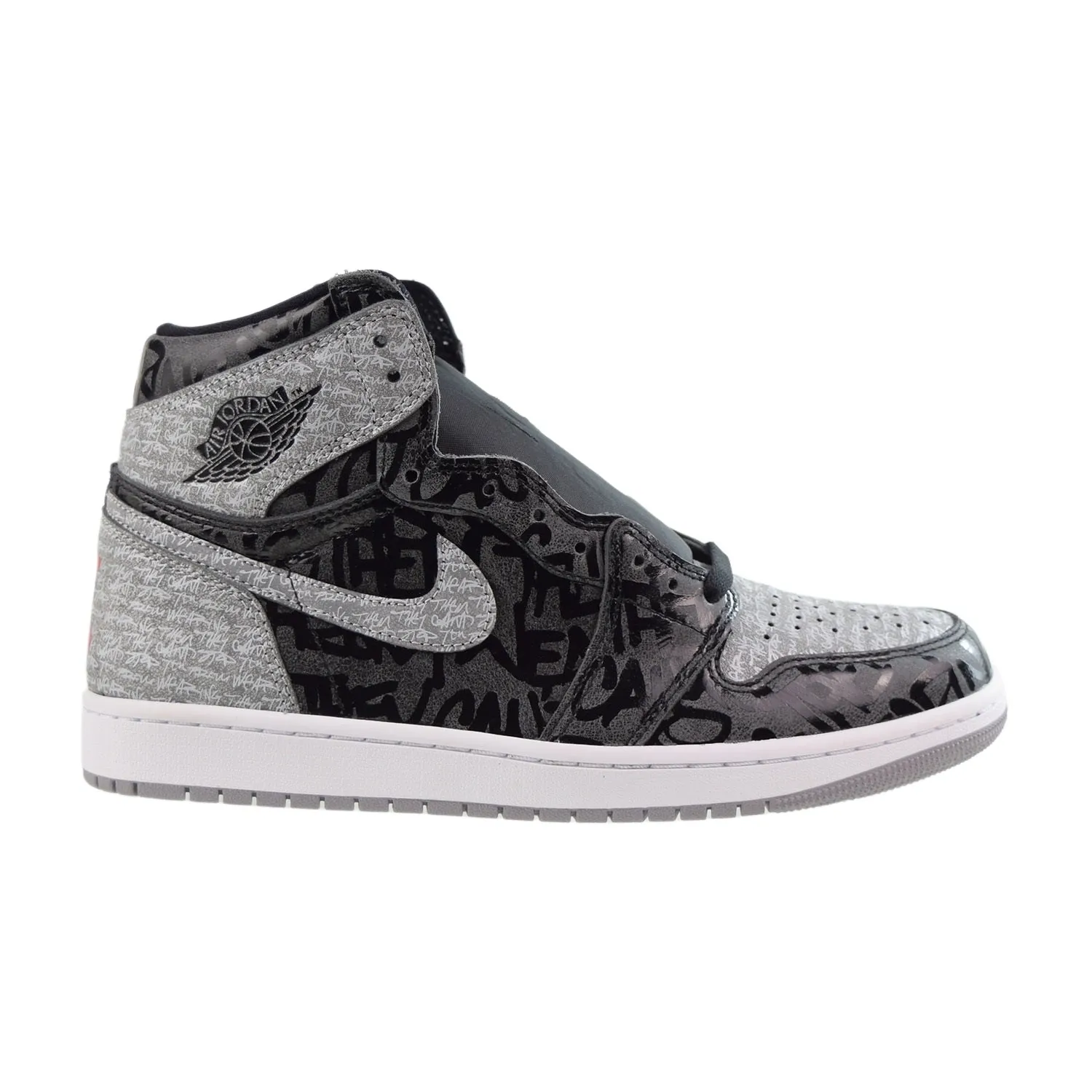 Jordan 1 Retro High OG Rebellionaire Men's Shoes Black-White-Particle Grey