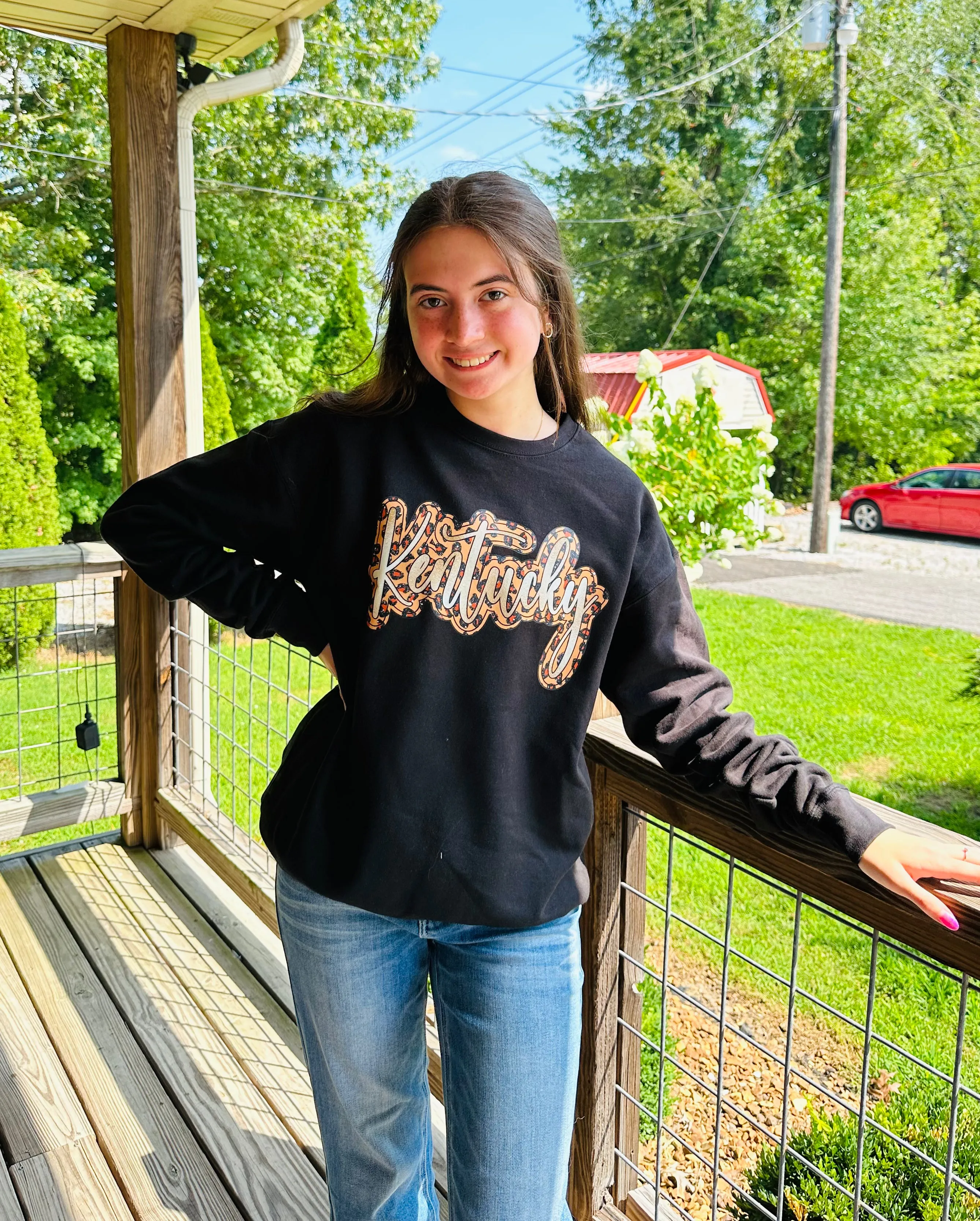 Leopard Kentucky on Black Sweatshirt Final Sale